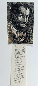 Self Portrait with Inscription by Charles Pierre Baudelaire